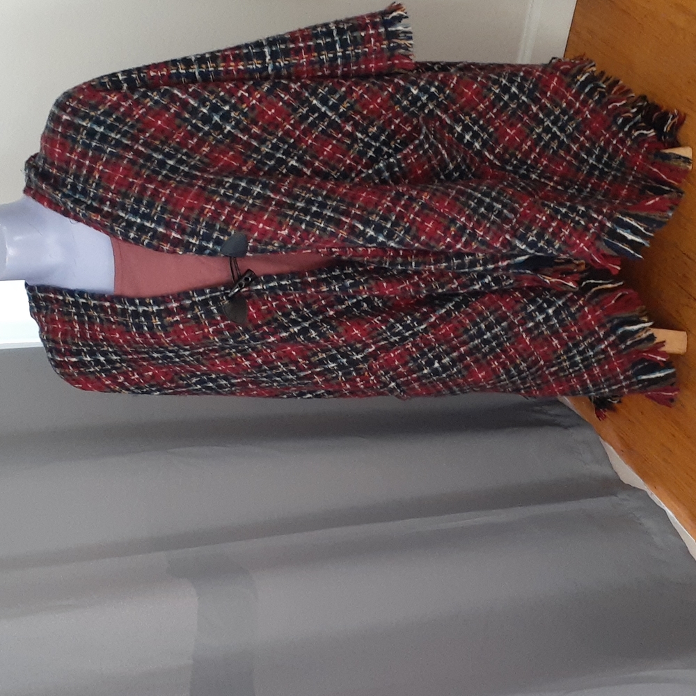 Torrid Plaid Hooded Poncho one size